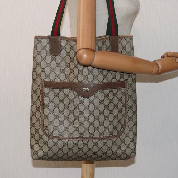 Gucci Sherry Beige Canvas Tote Bag (Pre-Owned) - Picture 7 of 16